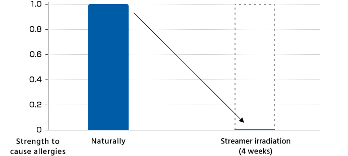 Strength to cause allergies | Naturally and Streamer irradiation (4 weeks)