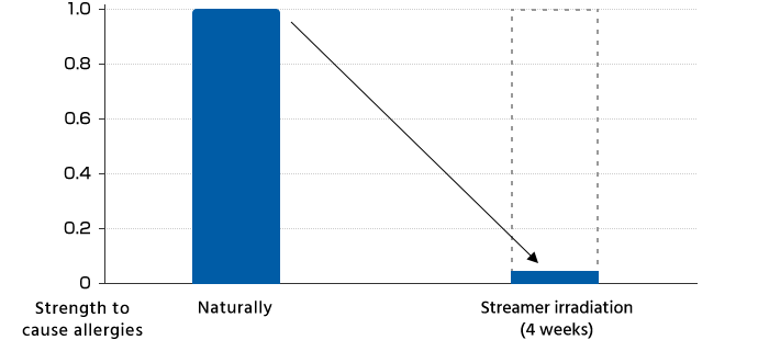 Strength to cause allergies | Naturally and Streamer irradiation (4 weeks)