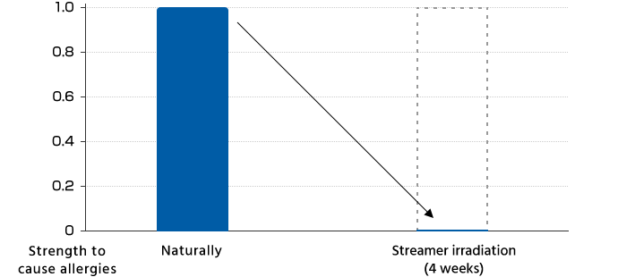 Strength to cause allergies | Naturally and Streamer irradiation (4 weeks)