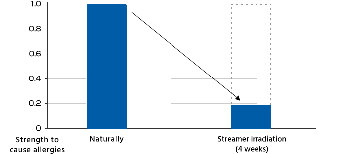 Strength to cause allergies | Naturally and Streamer irradiation (4 weeks)