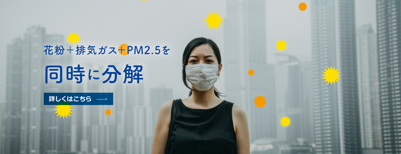 Simultaneous decomposition of Pollen + Exhaust gas + PM2.5